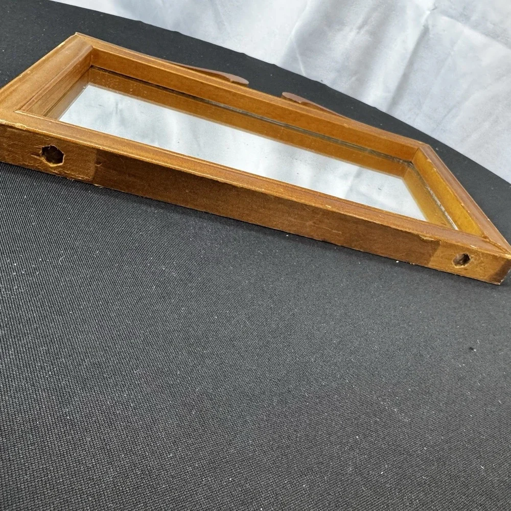 Antique Vntg Wooden Frame Carved Ornate Mahogany‎ Vanity Mirror